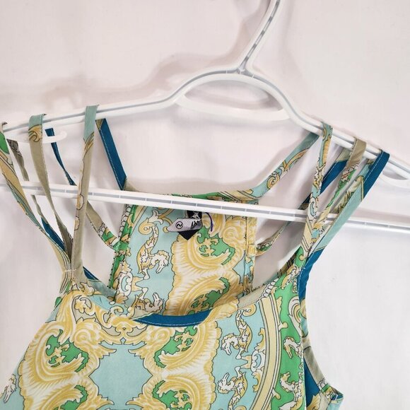 Mossimo Strappy Tank Top Size Small Greco Roman Pattern Silk - Picture 3 of 11